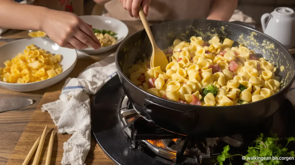 Cette sauce express rend les coquillettes au jambon encore meilleures