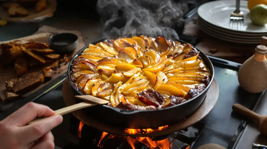 Je prépare ce gâteau aux pommes à la poêle : ultra simple, rapide, sans four et tellement réconfortant