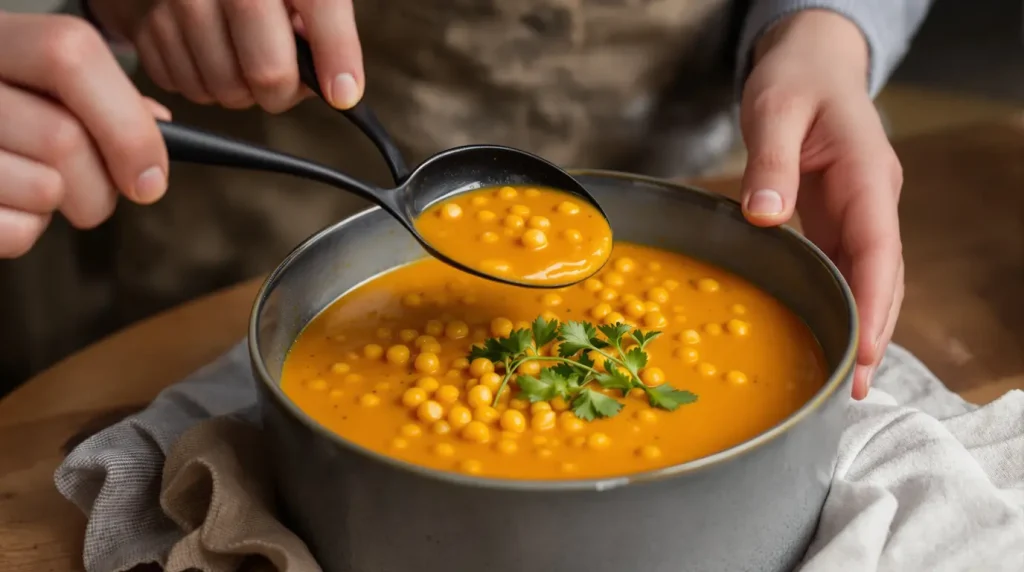 Velouté pois chiches-carottes au cumin : un dîner complet et healthy pour les soirs de flemme